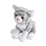 Pocketkins Eco-Friendly Small Plush Grey Tabby Cat by Wild Republic