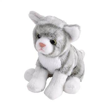 Pocketkins Eco-Friendly Small Plush Grey Tabby Cat by Wild Republic