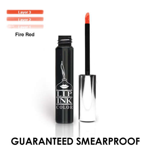 Womens Smearproof Liquid Lipstick Fire Red