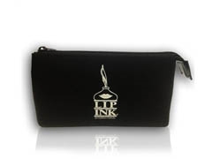 Lip Ink Black Zip Bag W/Silver Logo