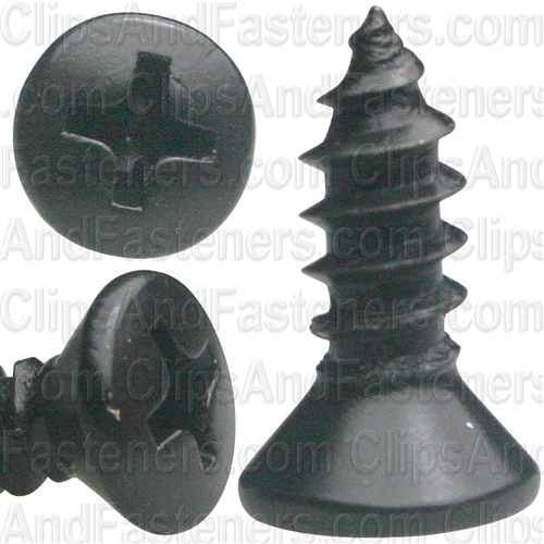 8 X 1/2" Phillips Oval Head Tapping Screws Black Oxide