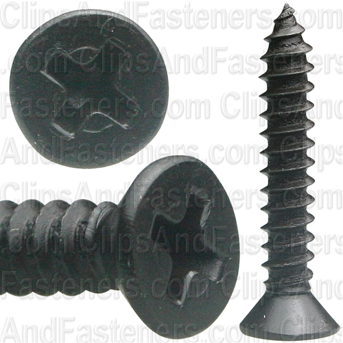 #8 X 1" Phillips Flat Head Tapping Screw Black Oxide