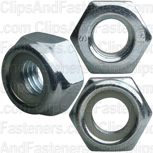 M12-1.25 Hex Flange Nut with Nylon Insert, Non Serrated, Steel