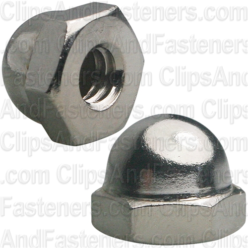 #10-24 X 3/8" Steel Acorn Cap Nut - Nickel Plated