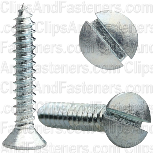 #8 X 1 Slotted Oval Head Tapping Screws Zinc