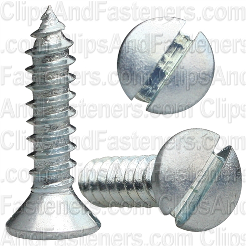 #8 X 3/4 Slotted Oval Head Tapping Screws Zinc