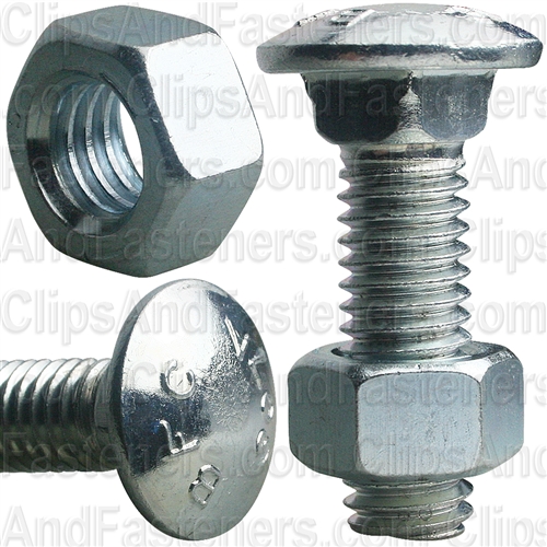 Bumper Bolt 7/16-14 X 1-1/2 Uncapped W/Nuts -Zinc