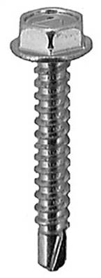 #8 X 1 Ind Hex Wa Hd #2 Teks Screw - Zinc