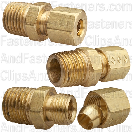 Brass Male Connector 1/4 Tube 1/4 Pipe Thread