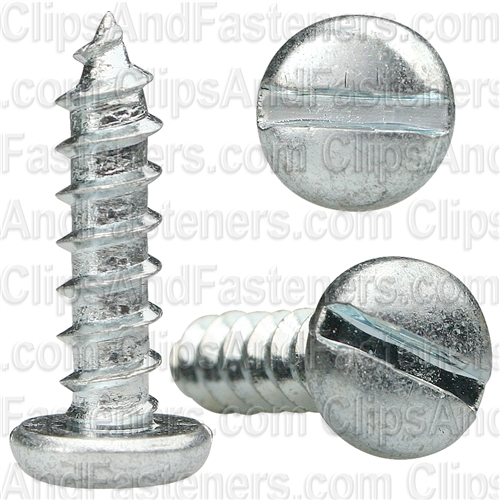 #10 X 3/4" Zinc Slotted Pan Head Tapping Screws