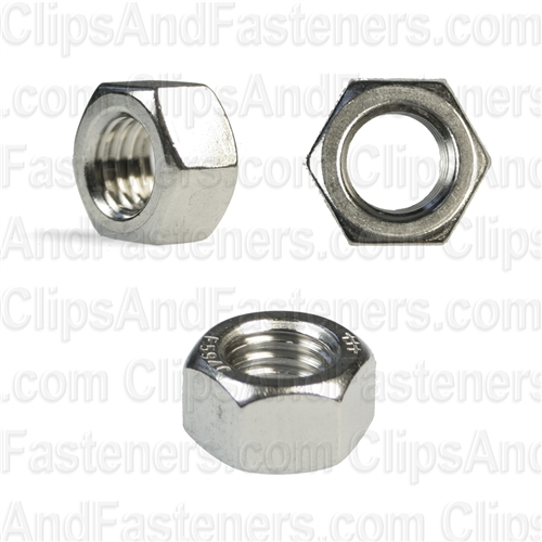 1/2-13 Hex Nuts 18-8 Stainless Steel