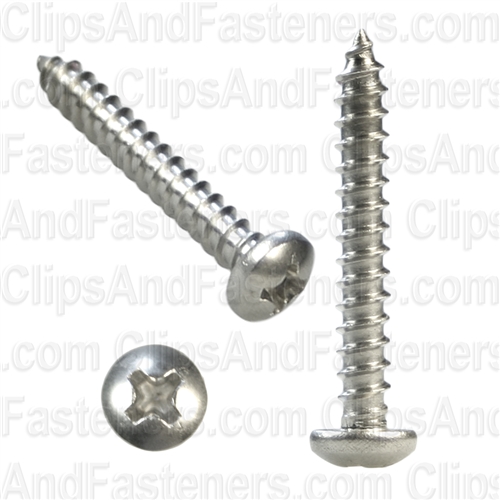 6 X 1 Phillips Pan Head Tap Screw 18-8