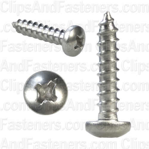 8 X 3/4 Phillips Pan Head Tap Screw 18-8