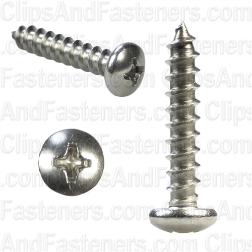 10 X 1 Phillips Pan Head Tap Screw 18-8