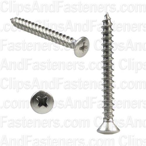 10 X 1-3/4 Phil Oval Hd. Tap Screw 18-8