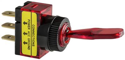 Illuminated Toggle Switch-Red