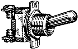 S.P.S.T. Toggle Switch 15/32 Mounting Stem