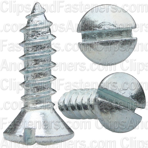 #6 X 1/2 Slotted Oval Head Tapping Screws Zinc