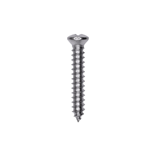 Phillips Oval Head Tap Screw #8 X 1 #6Hd Chrome