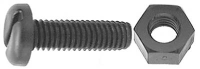 M6-1.0 X 20mm Blk Nylon L.P. Screw & Nut