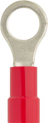 Vinyl Insulated Ring Terminal 8 Ga 3/8 Stud Red