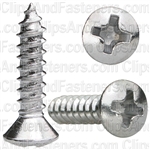 #6 X 5/8" Phillips Oval Head Tapping Screws Chrome