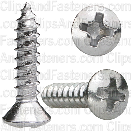 Phillips Oval Head Tap Screw 6 X 5/8 Chrome