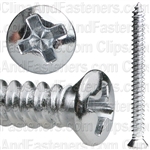 Phil Oval #6 Hd Tap Screw 8 X 1 3/4 Chrome Ab