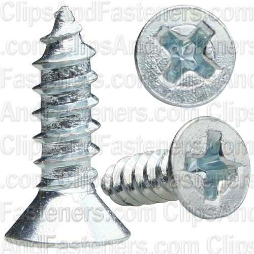 #6 X 1/2" Phillips Flat Head Tapping Screw Zinc