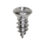 Phillips Oval #6 Head Tap Screw 8X 3/8 Chrome