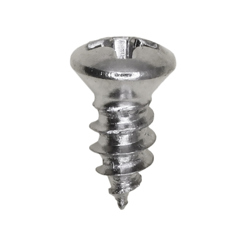 Phillips Oval #6 Head Tap Screw 8X 3/8 Chrome