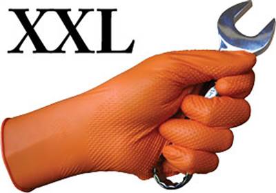 XX-Large Tiger Grip Chemical Resistant Hi-Vis Orange Nitrile Disposable Gloves