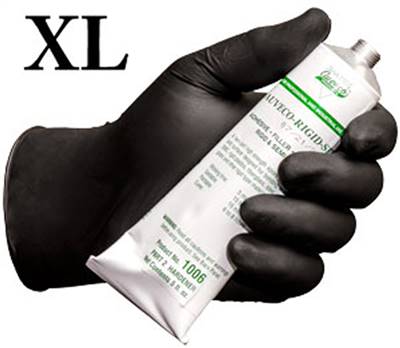 X-Large Grease Bully Chemical Resistant Black Nitrile Disposable Gloves