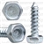 #14 X 1" Indented Hex Head Tapping Screws Zinc
