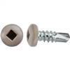 #8 X 1/2" Square Pan Self-Drilling Tek Zinc Tan Painted Head