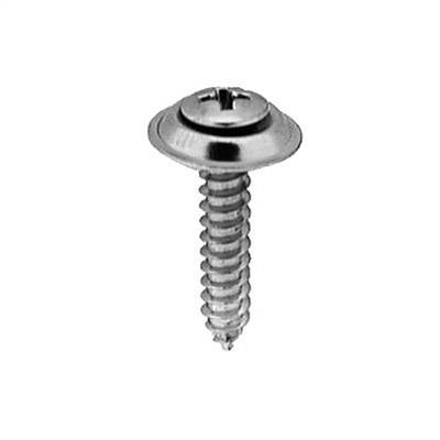 #10 X 1 Chrome Phillips Oval Head Tapping Screw Countersunk Washer