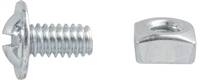 1/4"-20 x 1/2" Slotted Round Washer Head License Plate Screw w/ Square Nut