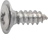 #10 X 5/8" Phillips Oval Head Sems Flush Washer Tapping Screw - Chrome