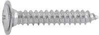#8 X 1" Chrome Phillips Oval Head Sems Flush Washer Tapping Screw