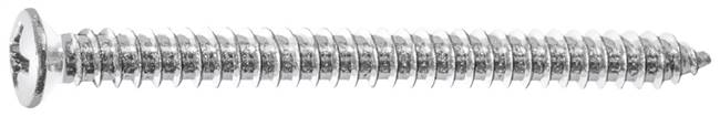 #8 x 2" Phillips Oval Head Tapping Screw - Chrome Finish