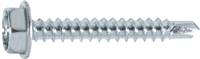 #6 X 1" Hex Washer Head Tapping Screw w/ TEK Point - Zinc