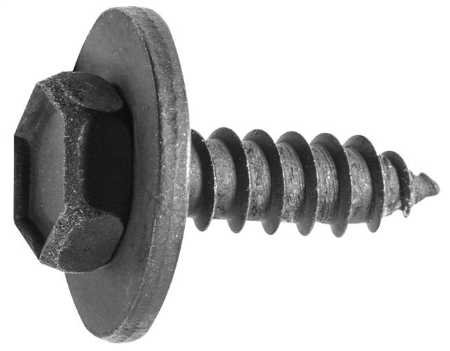 M4.8-1.61 X 16mm Hex Head SEMS Tapping Screw - Black Finish