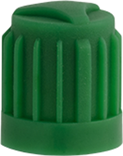 25 Green Plastic Valve Cap with Seal - For use with Nitrogen