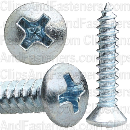 No8 X 7/8 Phillips Oval Head Tap Screw Zinc