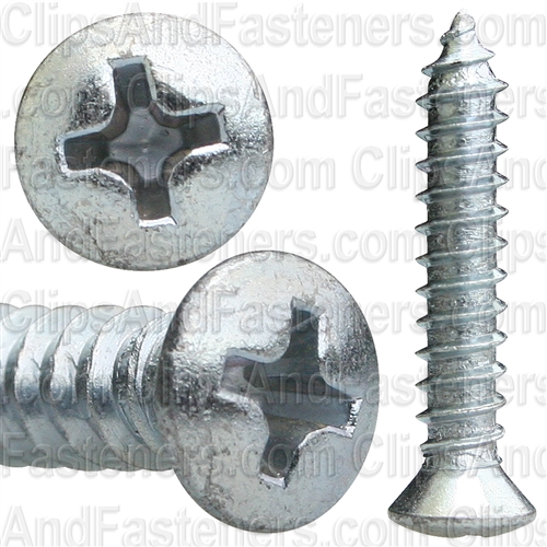 #10 X 1 W/ #8Hd Phillips Oval Head Tap Screw Zinc