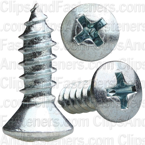 No 10 X 5/8 Phillips Oval Head Tap Screw Zinc