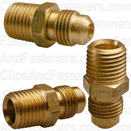 Brass Male Connector 5/16 Tube Sz 1/4 Thread