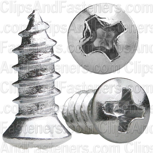 10 X 1/2 Phillips Oval #6 Hd Tap Screw Chrome