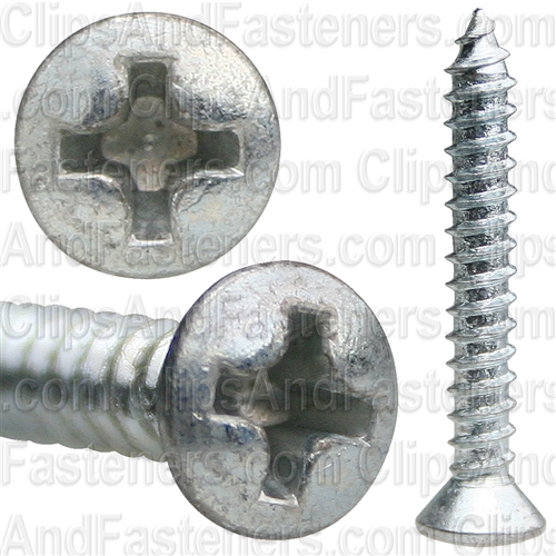 #6 X 1 Phillips Oval Head Tap Screw Zinc