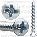 6 X 1 1/4 Phillips Oval Head Tap Screw Zinc